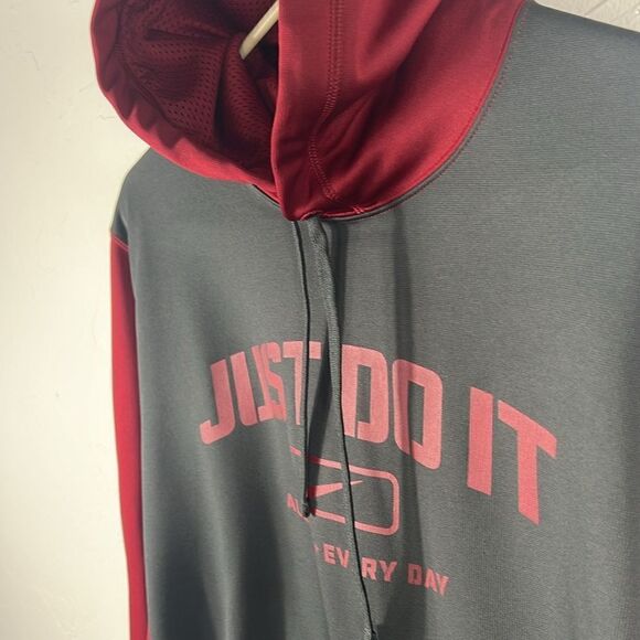 🔥 NIKE Therma-Fit HOODIE Just Do It Pullover Polyester Sweatshirt - Men Sz M - Picture 5 of 11